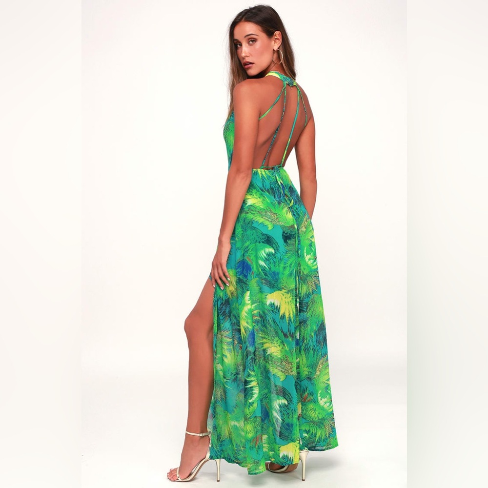 LULU’S 🌴 tropical backless maxi dress 🌴